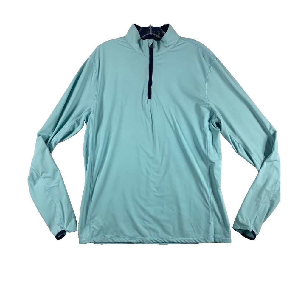 Greyson Pullover Sweatshirt Men Sz M Blue Mock Neck Golf Performance 1/4 Zip
